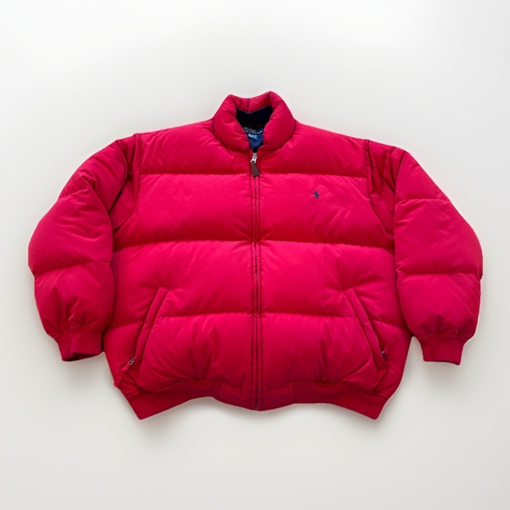 Vintage Polo Ralph Lauren Down Puffer Jacket‎ Mens XL Red Ski Nupste